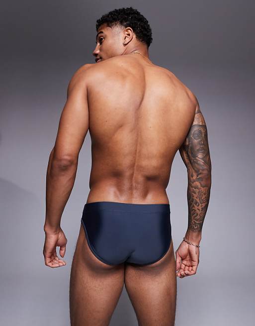 ASOS DESIGN Swim Briefs In Grey