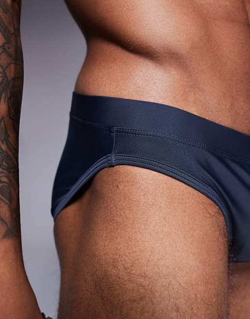 ASOS DESIGN Swim Briefs In Grey