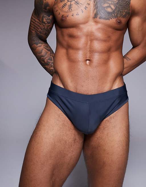ASOS DESIGN swim briefs in grey