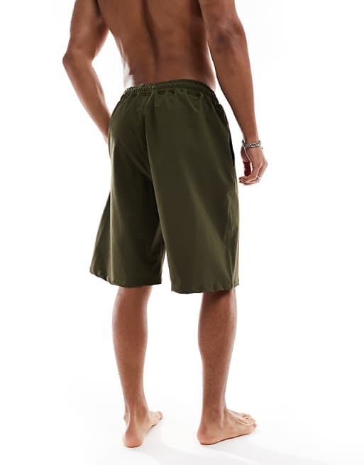 ASOS DESIGN Swim Shorts In Long Length In Green