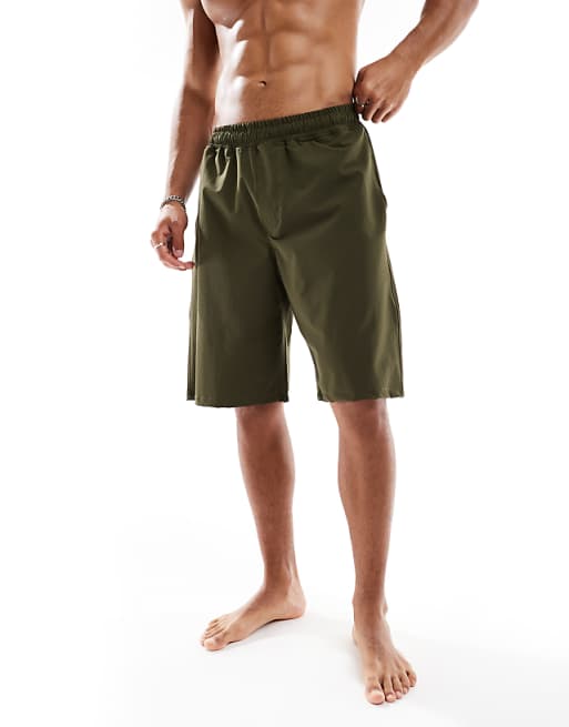 ASOS DESIGN Swim Shorts In Long Length In Green
