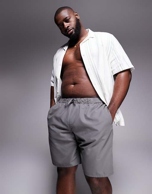 ASOS DESIGN Swim Shorts In Long Length In Grey