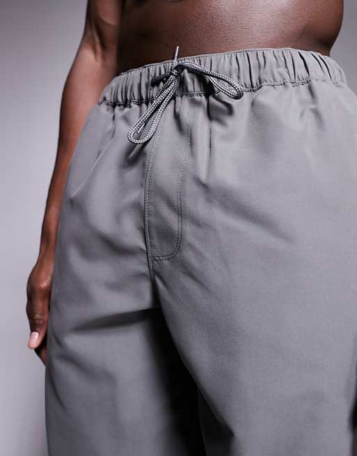 ASOS DESIGN Swim Shorts In Long Length In Grey