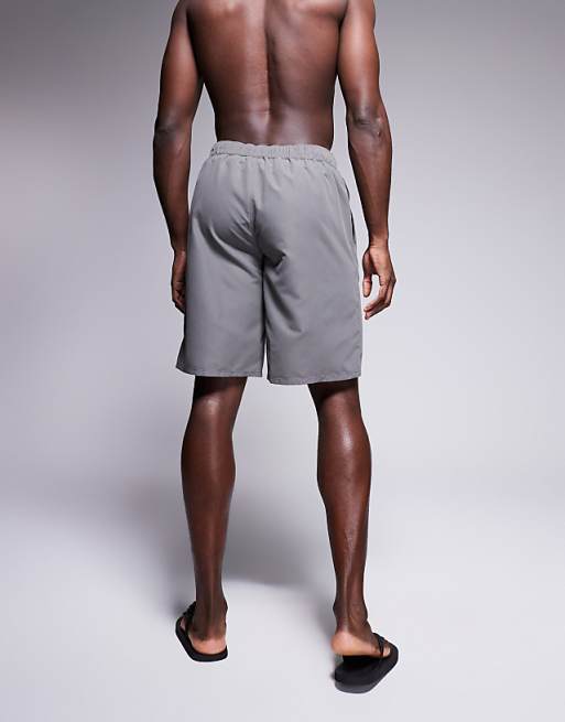 ASOS DESIGN Swim Shorts In Long Length In Grey