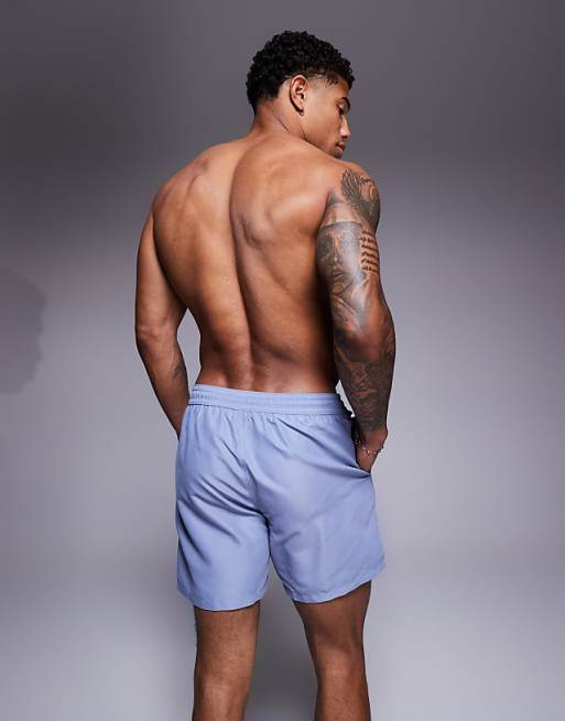 ASOS DESIGN Swim Shorts In Mid Length In Grey
