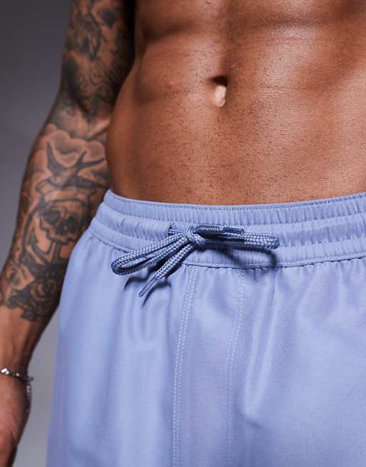ASOS DESIGN Swim Shorts In Mid Length In Grey