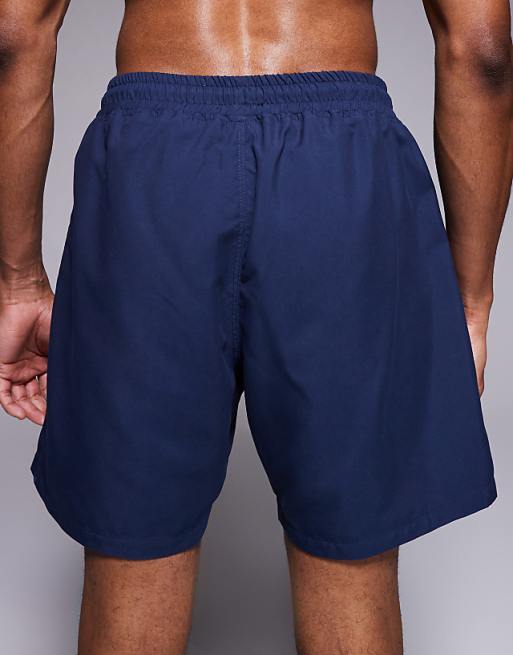 ASOS DESIGN Swim Shorts In Mid Length In Navy