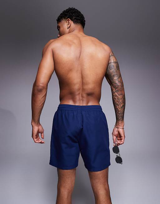 ASOS DESIGN Swim Shorts In Mid Length In Navy