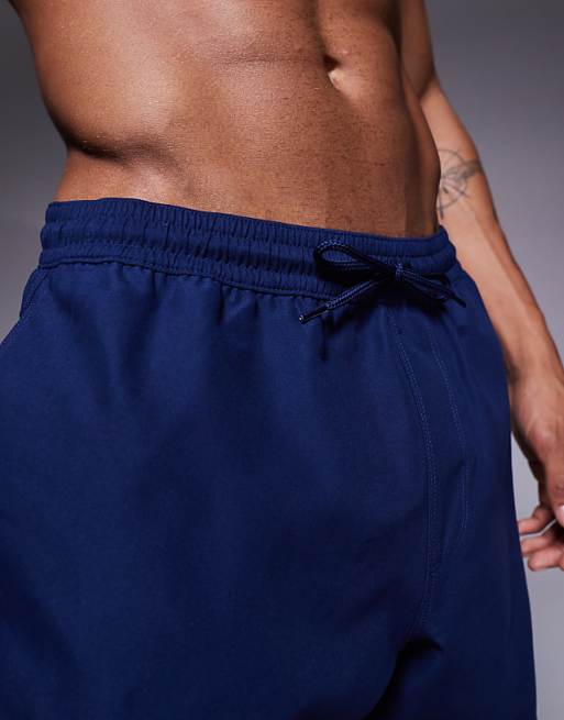 ASOS DESIGN Swim Shorts In Mid Length In Navy