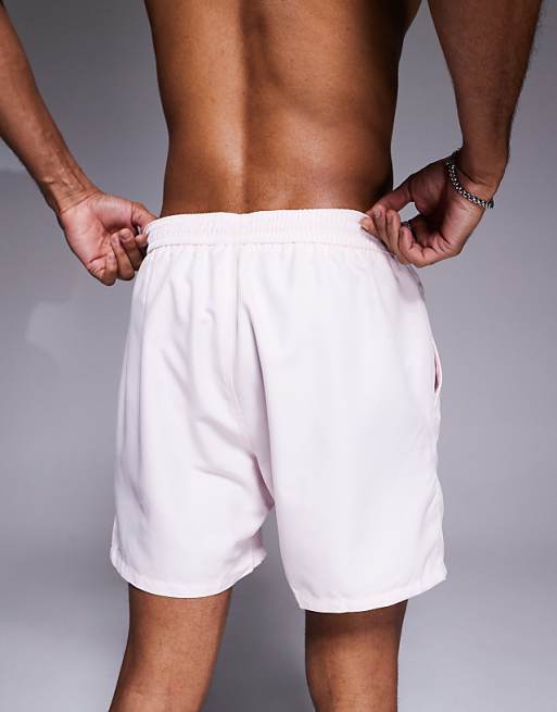 ASOS DESIGN Swim Shorts In Mid Length In Pink