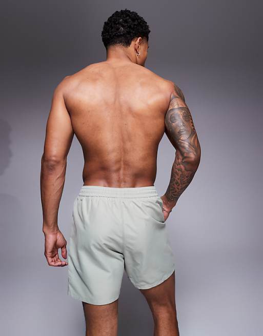 ASOS DESIGN Swim Shorts In Mid Length In Sage