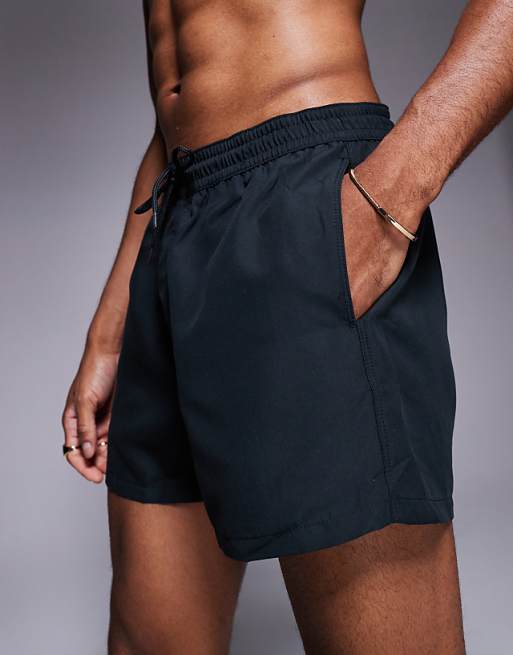 ASOS DESIGN Swim Shorts In Short Length In Black