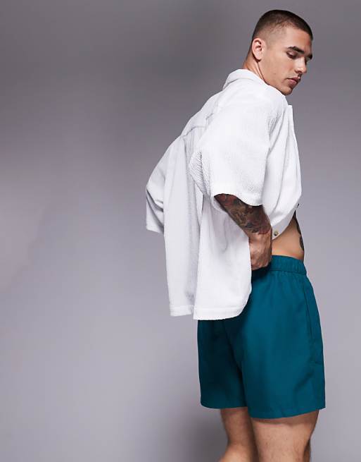 ASOS DESIGN Swim Shorts In Short Length In Green