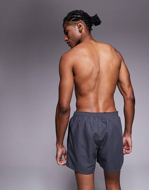 ASOS DESIGN Swim Shorts In Short Length In Grey