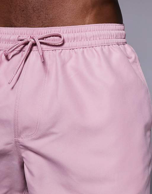ASOS DESIGN Swim Shorts In Short Length In Pink