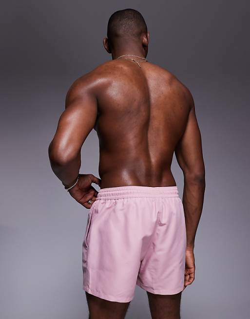 ASOS DESIGN Swim Shorts In Short Length In Pink