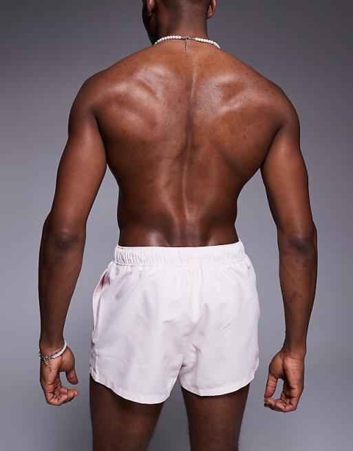 ASOS DESIGN Swim Shorts In Super Short Length In Pink