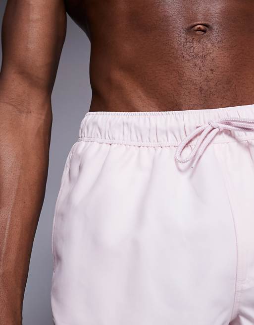 ASOS DESIGN Swim Shorts In Super Short Length In Pink