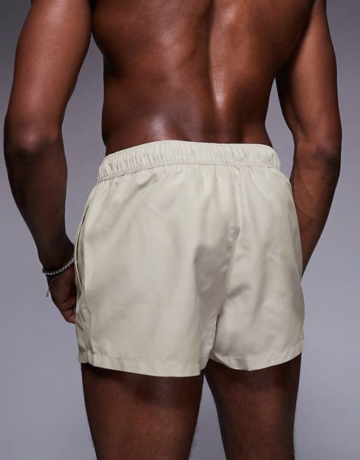 ASOS DESIGN Swim Shorts In Super Short Length In Sage