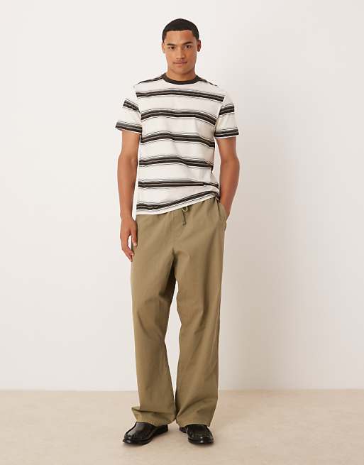 ASOS DESIGN T-shirt In Brown Stripe