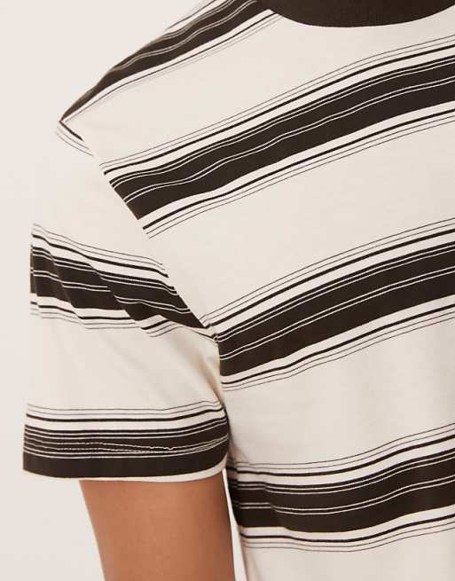 ASOS DESIGN T-shirt In Brown Stripe