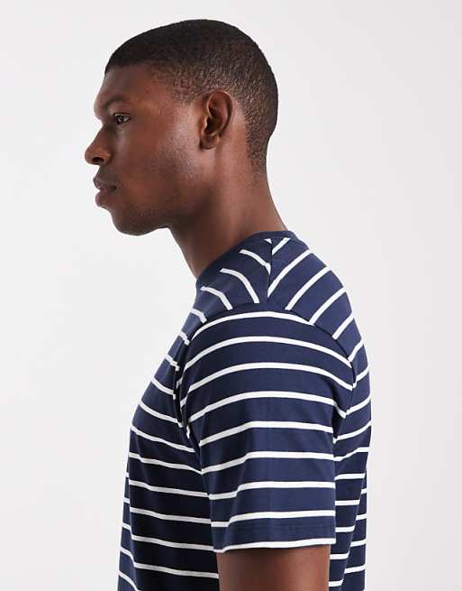 ASOS DESIGN T-shirt In Navy And White Stripe