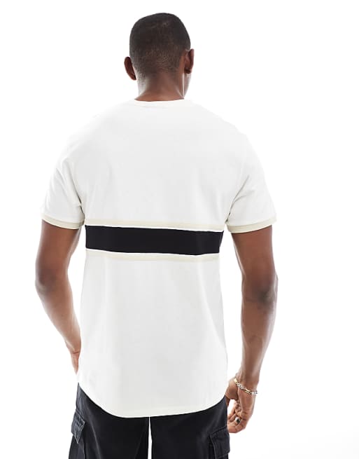 ASOS DESIGN T-shirt With Contrast Panel In Cream