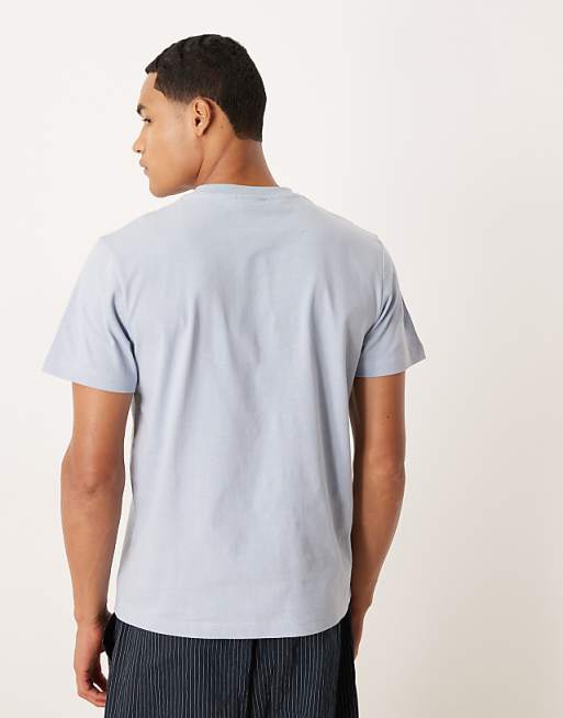 ASOS DESIGN T-shirt With High Build Text Graphic In Light Blue