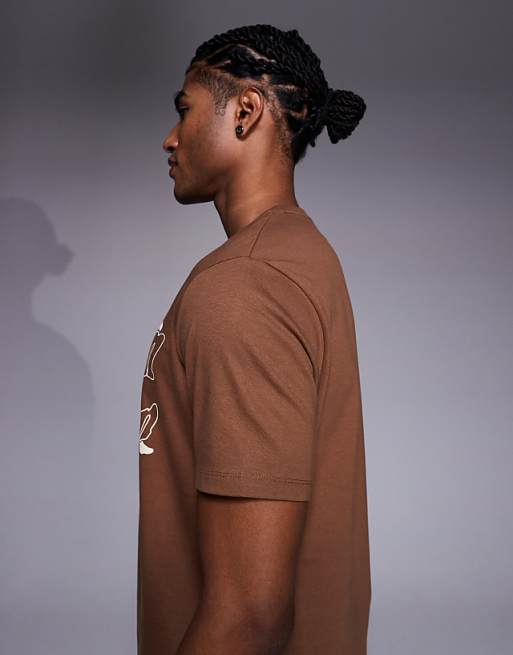 ASOS DESIGN T-shirt With Sports Graphic In Brown