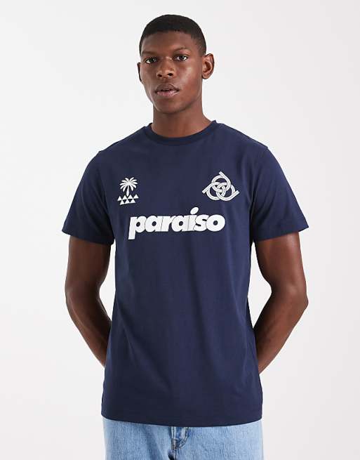 ASOS DESIGN t-shirt with sports graphic in navy