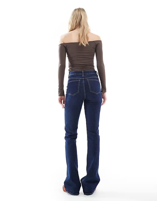 ASOS DESIGN Tall Mid Rise Flare Jeans In Rinse