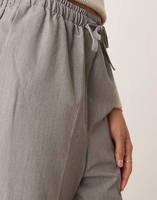 ASOS DESIGN Tall Tailored Pull On Trousers In Grey