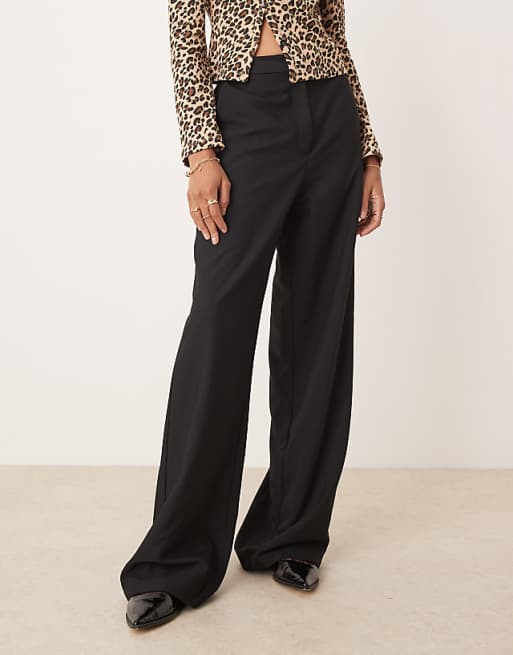 ASOS DESIGN Tall Tailored Relaxed Straight Leg Trousers In Black