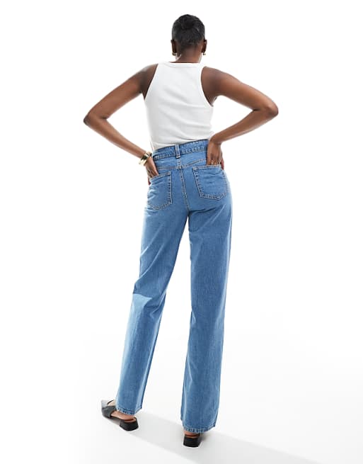 ASOS DESIGN Tall Wide Leg Dad Jeans In Clean Blue