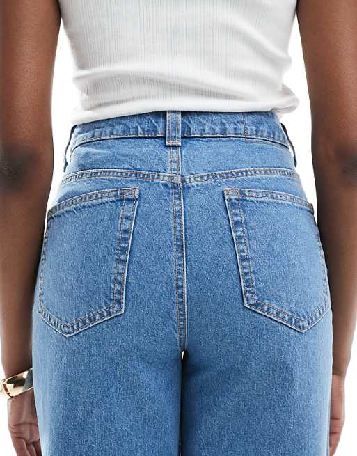 ASOS DESIGN Tall Wide Leg Dad Jeans In Clean Blue