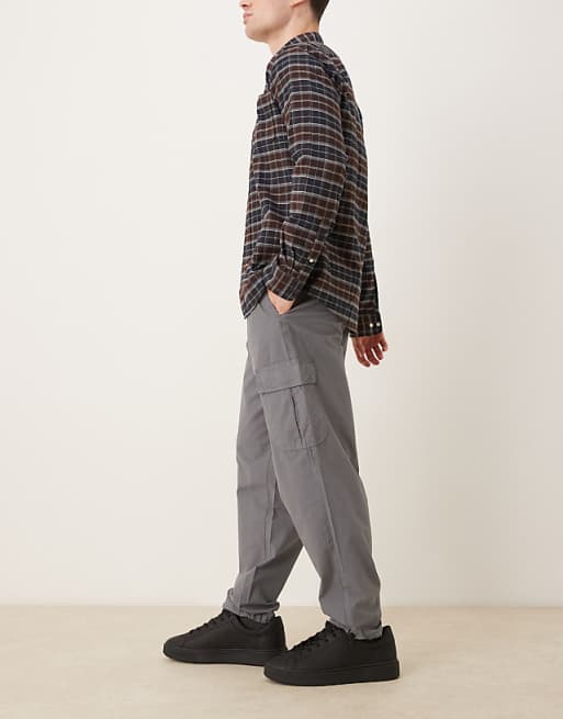 ASOS DESIGN Tapered Cargo Trouser In Grey