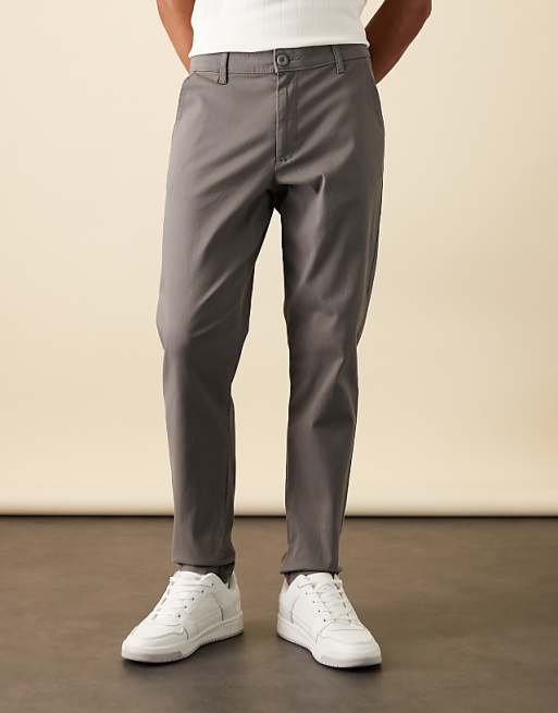 ASOS DESIGN Tapered Chinos In Grey
