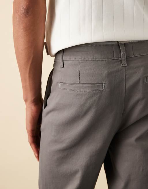 ASOS DESIGN Tapered Chinos In Grey