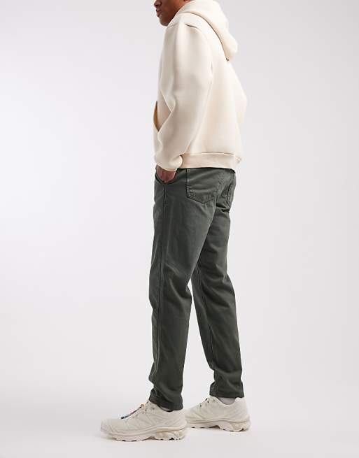 ASOS DESIGN Tapered Chinos In Khaki With Comfort Stretch