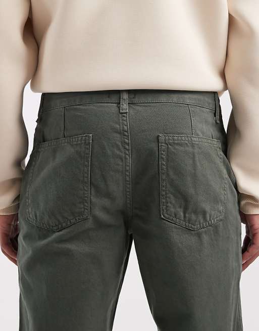 ASOS DESIGN Tapered Chinos In Khaki With Comfort Stretch