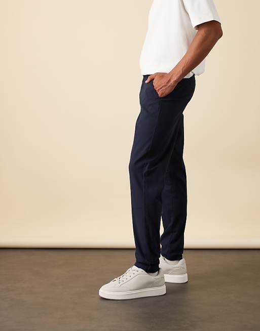 ASOS DESIGN Tapered Chinos In Navy
