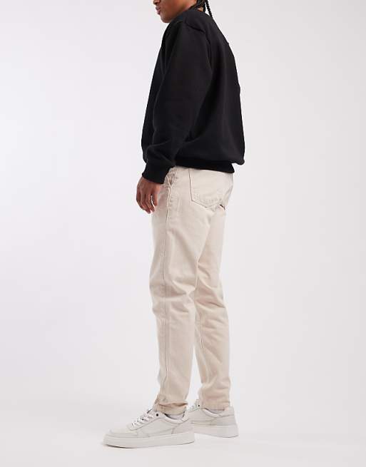 ASOS DESIGN Tapered Chinos In Stone