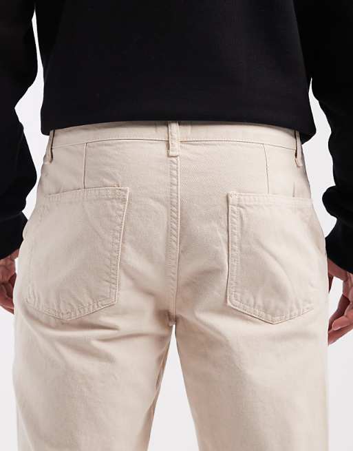 ASOS DESIGN Tapered Chinos In Stone