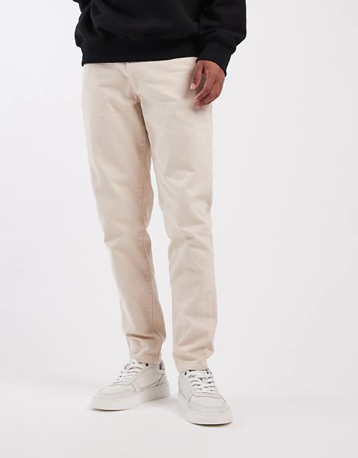 ASOS DESIGN tapered chinos in stone