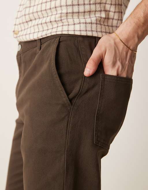 ASOS DESIGN Tapered Fit Chinos In Brown