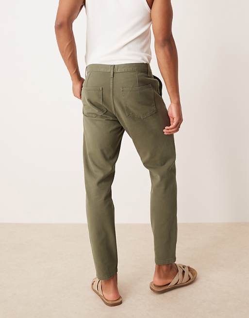 ASOS DESIGN Tapered Fit Chinos In Khaki