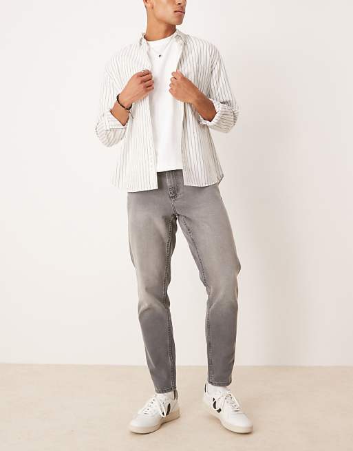 ASOS DESIGN tapered fit jean in grey