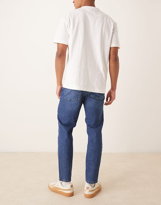 ASOS DESIGN Tapered Fit Jeans In Dark Wash Blue