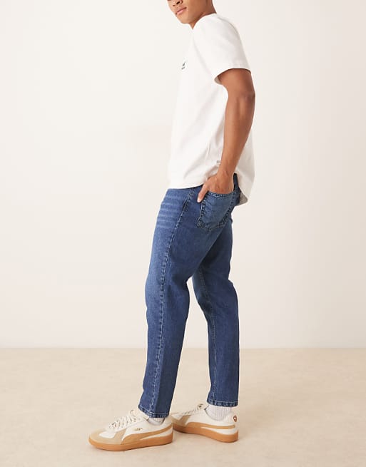 ASOS DESIGN Tapered Fit Jeans In Dark Wash Blue