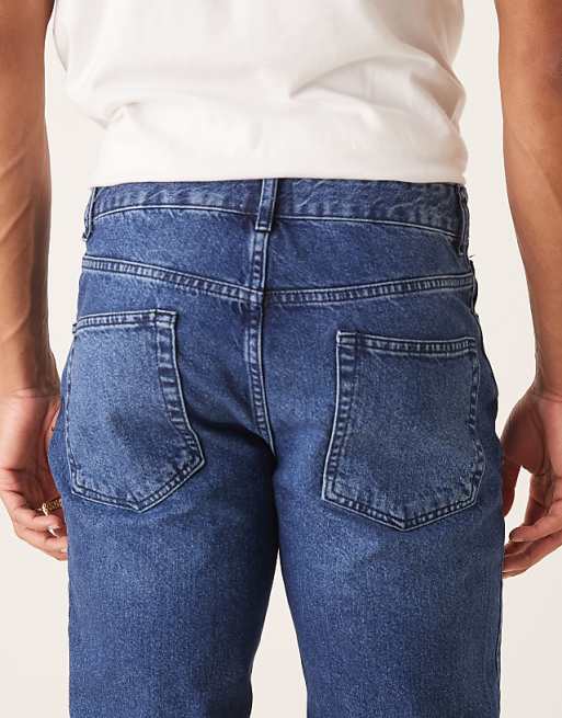 ASOS DESIGN Tapered Fit Jeans In Dark Wash Blue